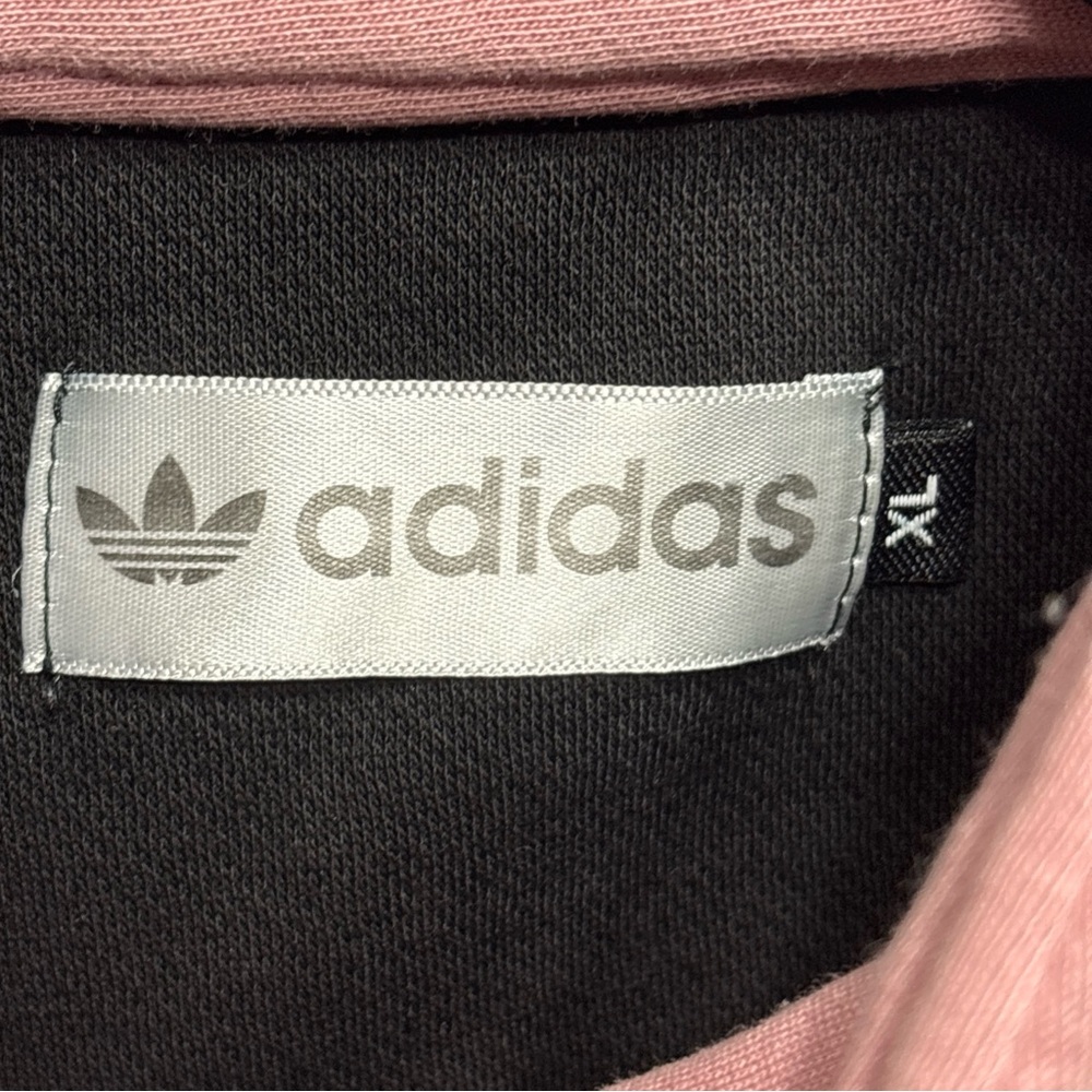 Adidas Womens Black / Mauve Zip Up Jacket/ Sweatshirt -Sz XL - Picture 6 of 6